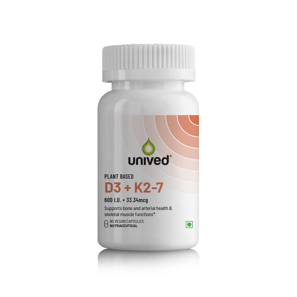 Unived D3+K2 (MK-7) | Vitamin D3 & Vitamin K2-7 (MenaquinGold) | Immunity, Heart, Muscle, & Bone Health | Plant-Based & Na... - Review, Price and Buying Guide