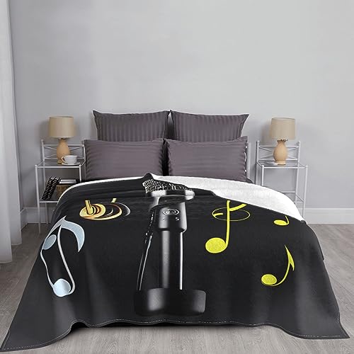 Couverture en flanelle haut de gamme motif musique plaid lit et canape
