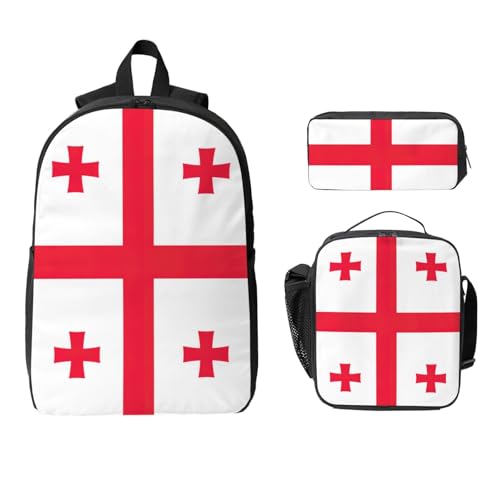 Sac à dos école drapeau Géorgie complet résistant aux fuites de repas et léger - 2