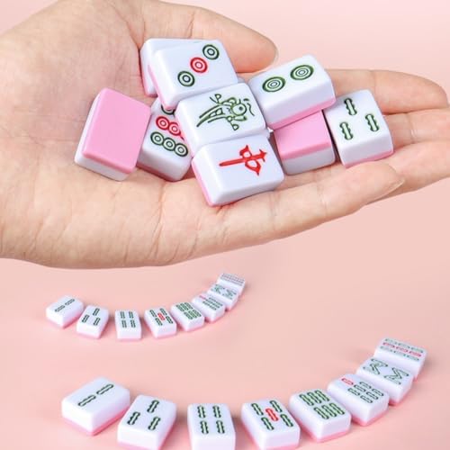Mini Mahjong Chino 144 Fichas 26mm con Estuche Portátil miniatura 4