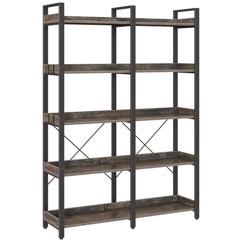 Seventable 5 Tier Large Bookshelf, 63" Tall Industrial Bookcase with