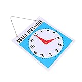 jojofuny Double- Sided Open Sign, Clock Will Return Will be Back, Practical Plastic Business Signs Welcome Board Door Hanging Board Store Office Bars Retail Shop- 7. 5 x 9 Inches