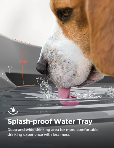 FEELNEEDY Trinkbrunnen für Hunde/Katzen 7L Wasserbrunnen mit led licht, Hundewasserspender 30dB Leise, Geeignet für die Verwendung mit Hunden oder Mehreren Katzen, mit 2 Filters