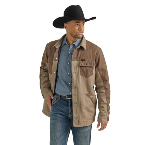 Wrangler Men's Mixed Canvas Chore Coat - Sandstone