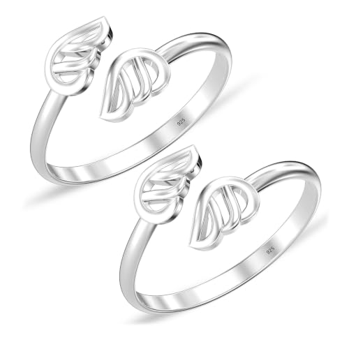 Image of TRUESILVER ACPL 925 Sterling Silver Toe Rings for Women (Adjustable) BIS Hallmarked Multi-Design Bichiya | Pure Chandi Foot Jewelry | Gift for Mom, Anniversary, Birthday