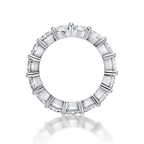 WOAINI Moissanite Eternity Ring for Women Female, 5.0 Cttw Moissanite Stackable Ring Eternity Bands, Engagement Wedding Band Rings for Anniversary Wedding Birthday, 925 Sterling Silver 18K Plated2