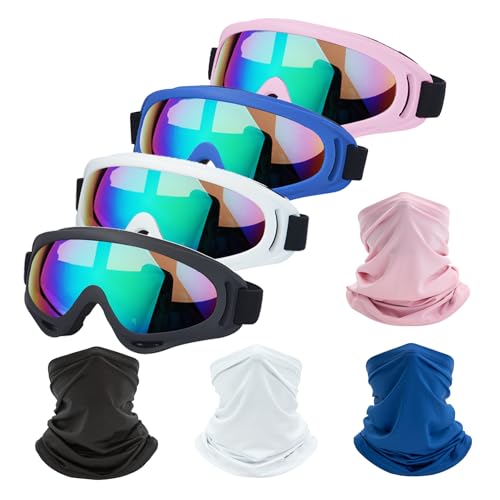 LJDJ Motorcycle Goggles,4 Pack Dirt Bike ATV Motocross