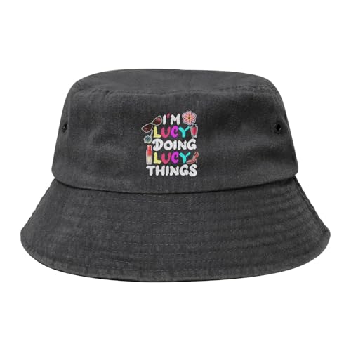 Qauirfe I'm Lucy Doing Lucy Things Fashion Cowboy Denim Fisherman Hat Outdoor Fishing Cap Sun