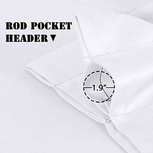 H.versailtex Blackout Room Darkening Grommet Window Curtains 84 Inch Long Bundle 2 Panels Blackout Curtain Valances, 52" W X 18" L, Pure White #TOP4