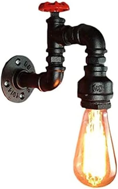 Lámpara de pared V-intage Plug-in Industrial Retro Aplique - Tubería agua Hierro Metal E27 60W, Retro