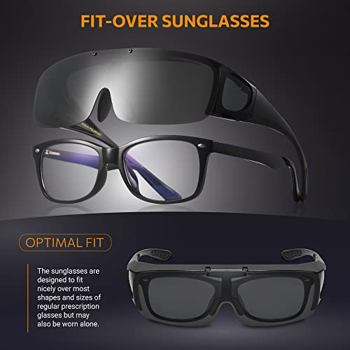 Polarized Sunglasses Fit Over Prescription Glasses for Men Women Flip Up Shield Wrap Around Driving Shades3