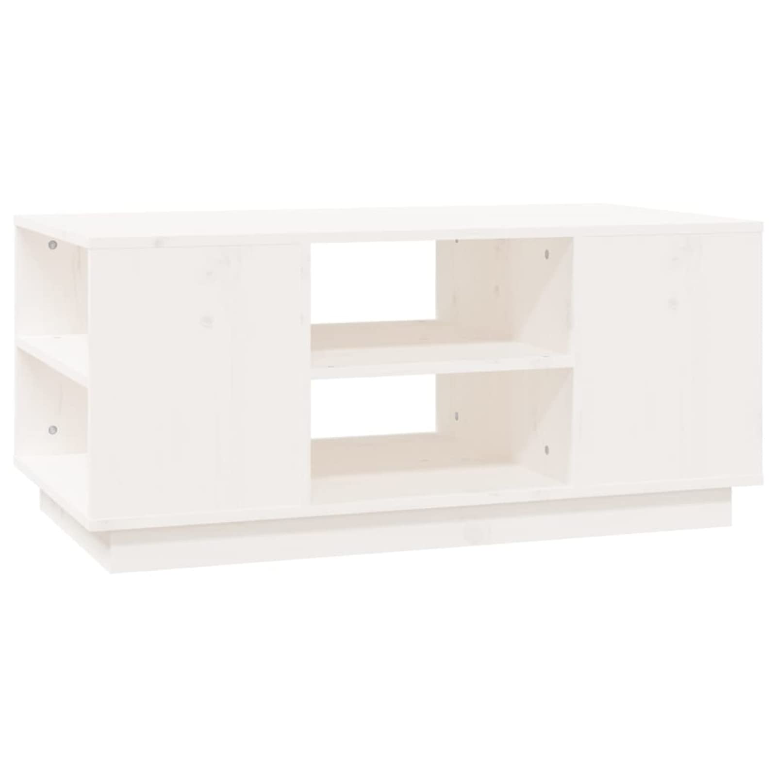 Homgoday Table basse blanche 90 x 49 x 40,5 cm en pin massif, table d'appoint, table d'appoint pour salon, salle de réception d'invités, chambre à coucher et mobilier de bureau