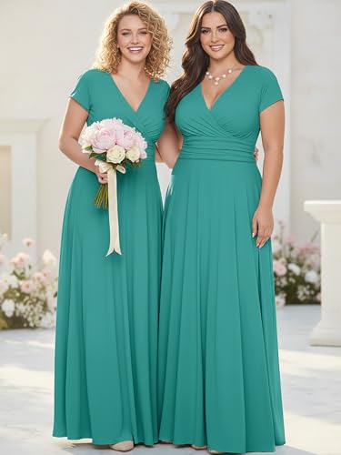 Image of KOH KOH Womens Sexy Cap Short Sleeve V-Neck Flowy Cocktail Gown