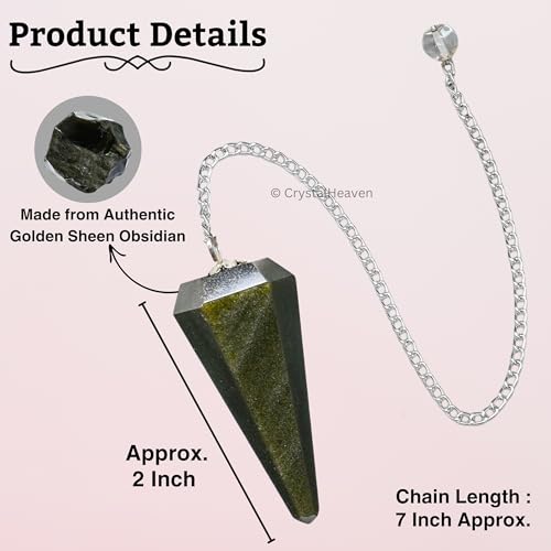Image of Certified Golden Sheen Obsidian Pendulum Dowsing Tool - Natural Crystal Pendulum for Spiritual Guidance - Premium Dowser Pendulum for Accurate Divination and Energy Healing - Perfect for Energy Healing and Chakra Balancing - Handcrafted with Precision and Elegance