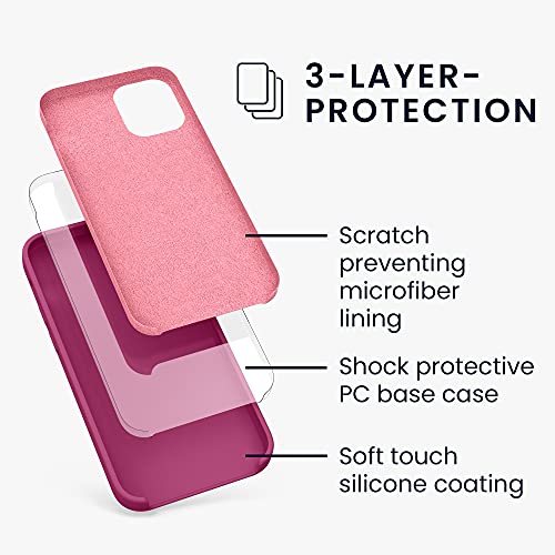 kwmobile Case Compatible with Apple iPhone 12 mini Case - TPU Silicone Phone Cover with Soft Finish - Raspberry Pink - Image 2