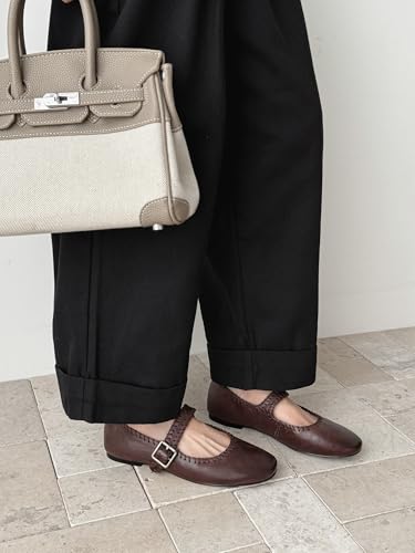 Women's Mary Jane Shoes Round Closed Toe Comfortable Flat Shoes Slip On Adjustable Strap Low Heel Walking Shoes2