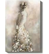IUI Large Modern Abstract Canvas Wall Art - Neutral Gray, Beige & Gold Textured Canvas Prints, Mi...