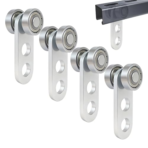 YOVXKAN 2 Wheel Silent Trolley Assembly Rollers.Bearing Trolley Assembly for Use with 1-5/8" Wide and All 1-5/8" or Taller Strut Channel (4)