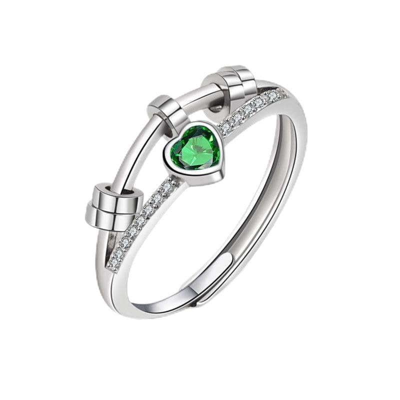 Bague rotative double couche HerDiamond le cadeau ajustable idéal pour femmes et filles