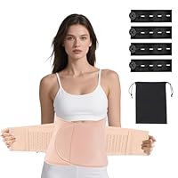 KASURE Ceinture Post Accouchement,Respirabilité Réglable Ceinture Post Partum,Gaine Post Accouchement Avec Boucle d'extension Noire Et Sangle De Rangement,Convient à La Récupération Post-partum
