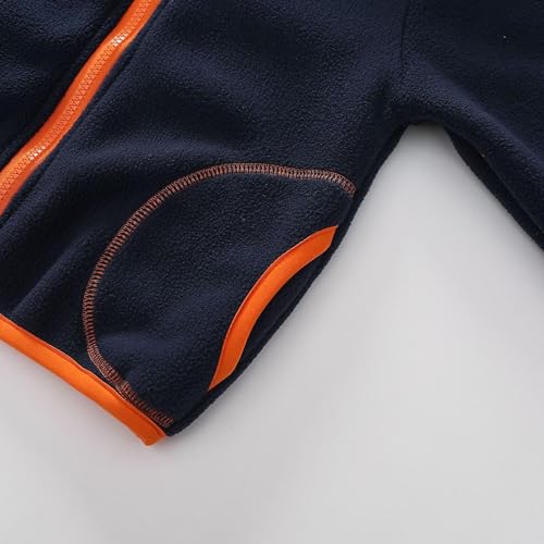 Kids Fleece Jacket with Hood Boys Girls Baby Coat For Fall Winter Spring Sherpa Lined Warm Outerwear 2-9 Years4