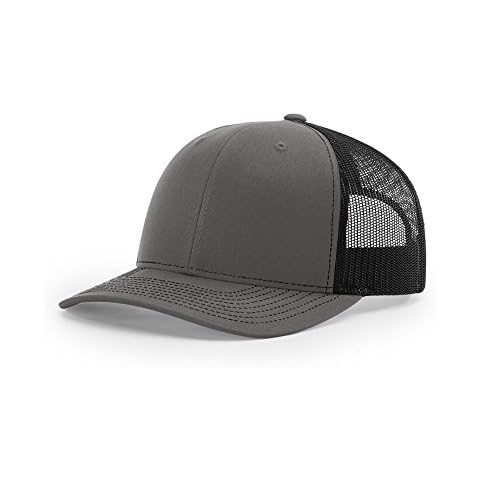 Richardson 112 Trucker OSFA Baseball Hat Ball Cap, Charcoal/Black Cover