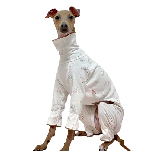 D Doggy Star Italian Greyhound Pajama Onesie Indoor Clothes Whippet for Dog Coat (M,Pajama Onesie)