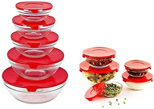 SHOPHOUSSES STREET 5 Piece Borosilicate Glass Bowl Set with Lids – Mixing Bowls for Kitchen Storage, Serving, and Fridge – Microwave Safe (Multi-Colour) (B0DFYY58Z6) Amazon Price History, Amazon Price Tracker