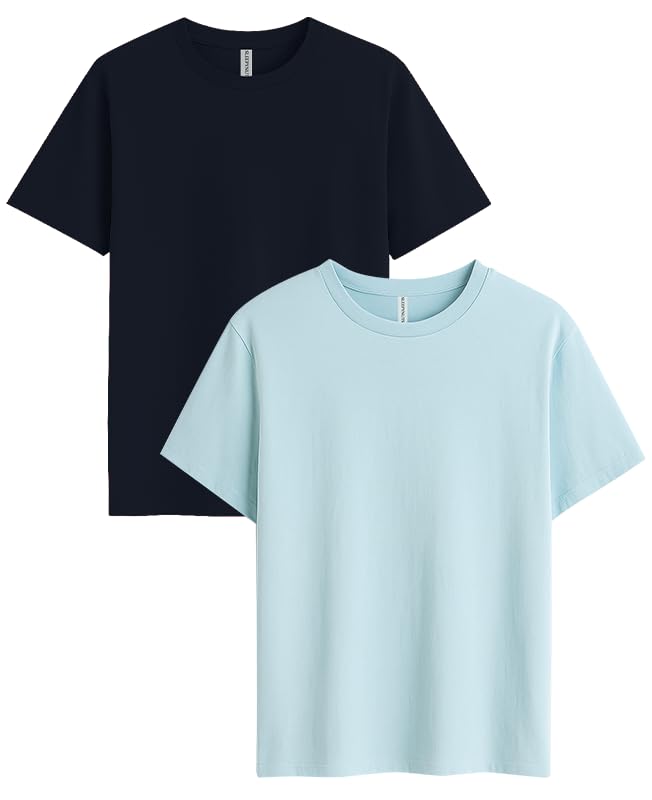 Image of Sleepynuts Women's S to 3XL Premium Half Sleeve Round Neck Plain Combed Cotton Tshirt Pack of 3 Loose Fit T-Shirts Combo