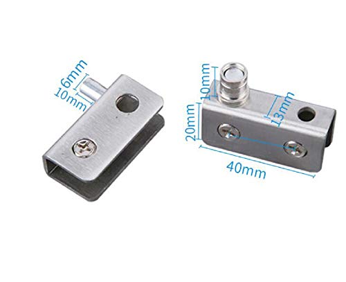 [2 Pieces] Frameless Glass Door Hinge Stainless Steel Glass Door Pivot Hinge Glass Clamp Kit #TOP1