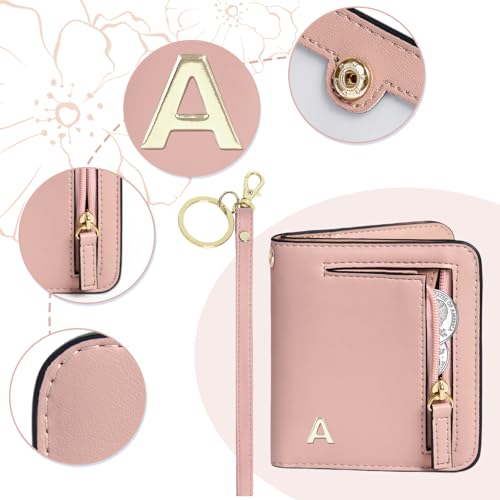 Image of COSHAYSOO Girls Wallet Wristlet Pink Graduation Birthday Gifts for Teen Girls 10-12 12-14 14-16 16-18, Personalized Initial RFID Wallets Teenage Girls College Girl Monogrammed Letter A