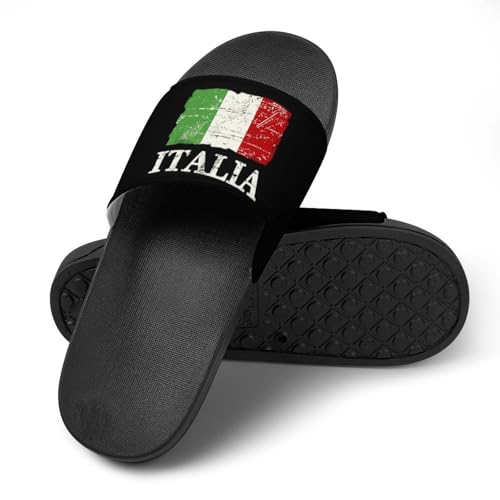 Vintage Italy Italian Flag House Sandals Non-Slip Bathroom Slippers Beach Summer Shoes for Men Women4