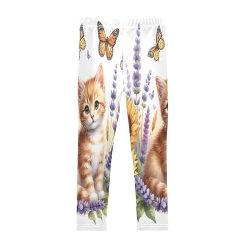 Bolaz Toddler Girls Leggings Printed Yoga Pants Leggings Watercolor Cute Kitten for Kids2