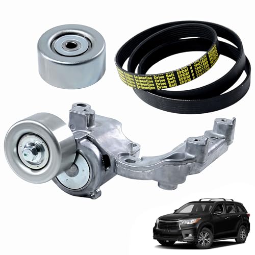 Image of 90K-38410 Serpentine Belt Drive Tensioner Pulley Component Kit for 13-18 ES350 /Avalon 3.5L,06-10 IS250 2.5L,12-17 Camry,08-16 Highlander,11-16 Sienna-Only Gas,Replace 7PK1550