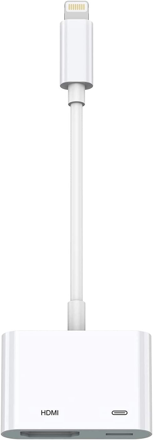 [Apple MFi Certified] Lightning to HDMI Adapter Digital AV, 1080P with Lightning Charging Port Compatible for iPhone, iPad and iPod Models and TV Monitors Projectors