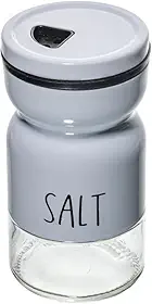 LYOR - Saleiro de Vidro com Tampa de Metal Branco 120ml