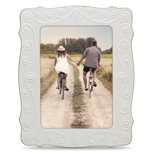 Image of Lenox 858821 White French Perle 5 inch X 7 inch Frame, 1.55 LB