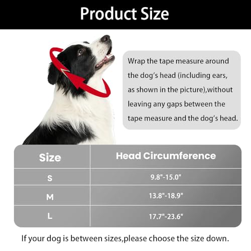 FDEETY Ohrenschutz für Hunde Beruhigende mit Verstellbarem Selbstklebendem Haustier Ohrenklappe Kopfwickel Ohrenschützer Winter Mütze Gehörschutz Hund für Angstlinderung und Beruhigung (M)