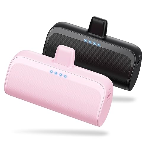 [2 Pack]Mini Portable Charger for iPhone 5200mAh,20W PD Fast Charging Power Bank for iPhone, Ultra-Compact Battery Pack Travel Portable Phone Charger Compatible with iPhone 14 13 12 11 X 8 7 6 Series