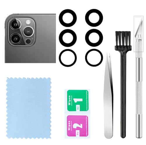 Image of 2 Packs Rear Camera Lens Glass Replacement for iPhone 12 Pro Max Camera Glass Lens with Repair Tools