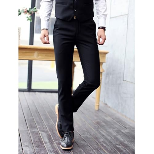 Men's Stretch Dress Pants Slim Fit Skinny Suit Pants Classic Fit Flat Front Waist Dress Pants2