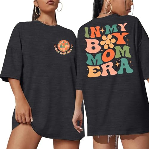 Boy Mom Shirts Mama Tops : Women Oversized Mama Graphic Tees Mom Tshirt Tops