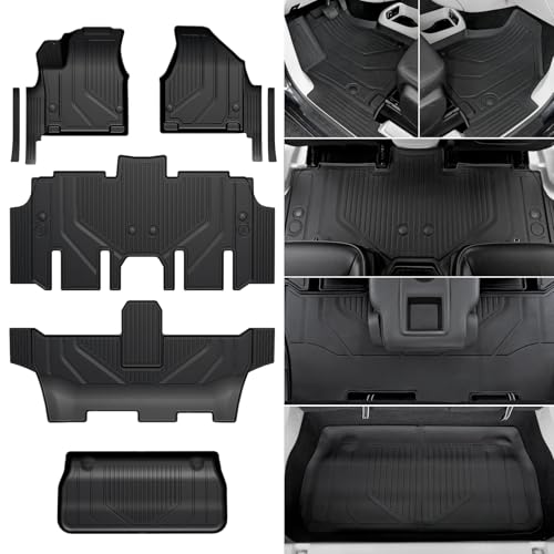 Floor Mats for Chrysler Pacifica 2017-2025 2026 All Weather Floor Mats Trunk Cargo Liner with Backrest Protectors Accessories Full Coverage Set for 7/8 Seats (Not fit Hybrid)
