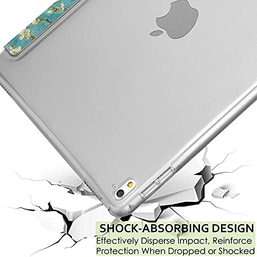Image of DuraSafe Cases iPad PRO 9.7 Inch 2016 [ PRO 9.7 2016 ] A1673 A1674 A1675 MLMP2HN /A MM172HN /A MLMN2HN /A MLMW2HN /A Trifold Printed Hard Smart PC Transparent Back Cover - Blossom
