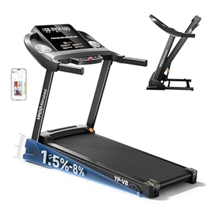 Treadmills for Home with Incline, Auto Foldable Running Treadmills, 8.0 MPH Walking Pad Treadmill with Bluetooth, 300 lbs Weight Capacity Quiet