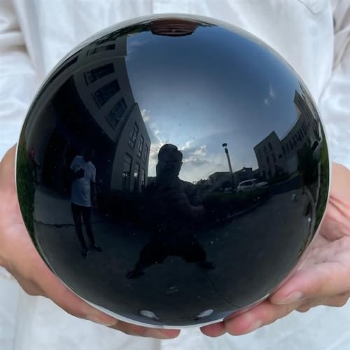 Decorative Ornaments Obsidian Ball Quartz Crystal Ball Decoration and Ornament Gift (Size : 1300-1400g)