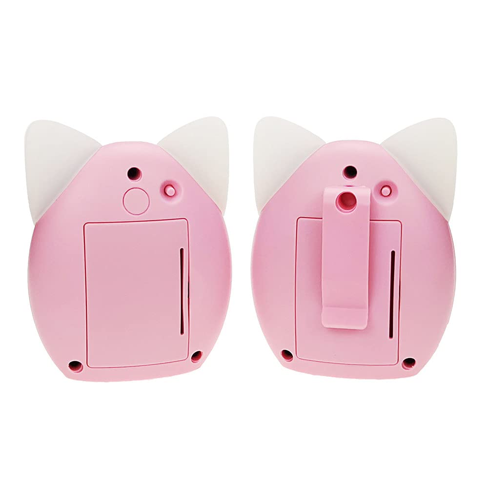 Bébé Moniteur Portable sans Fil, Ecoute-bébé Babyphone 2.4GHz, Talkie-walkie, Interphone Bidirectionnel, Audio, veilleuse, Diffusion Vocale Numérique (Rose)