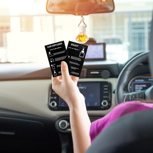 Image of DaisyInner 200 Sets Car Diffuser Bottles Empty Bulk Hanging Car Air Freshener Diffuser Bottles Glass Perfume Holder with Instruction Cards for Essential Oil Wedding Bridal Birthday Gifts (Diamond)
