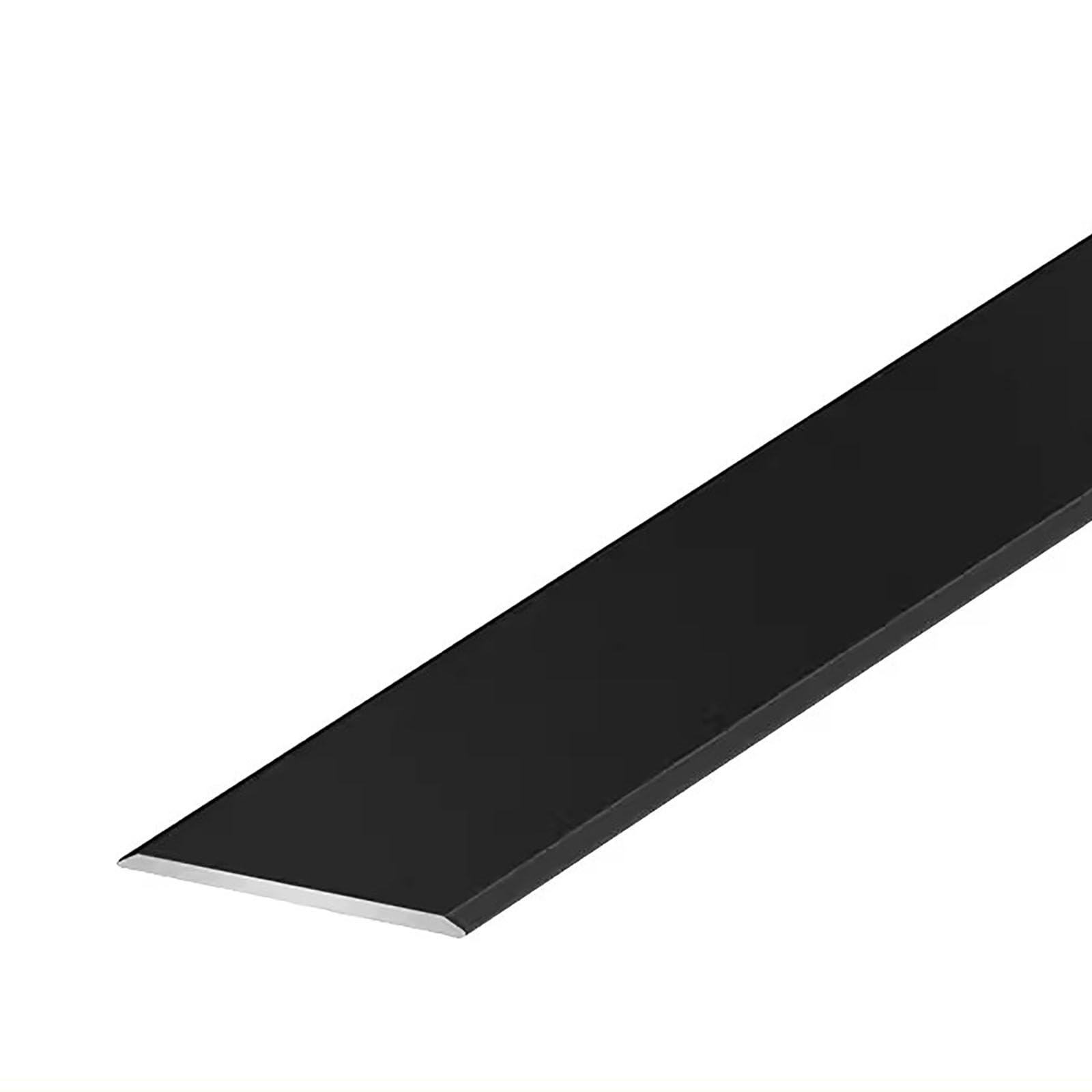 Threshold Reducer Metal for Doorway, Floor Transition Strip Self Adhesive, Hider Gap for Main Level Deck Bathroom Laminate Flooring, Black Gold Gray