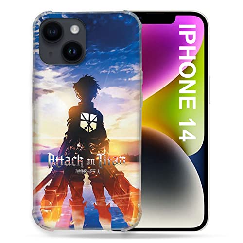 Coque iPhone 14 MagSafe Attaque des Titans motif Soleil manga